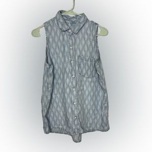 Women’s Denim Sleeveless Shirt | Sz S | Pre-owned